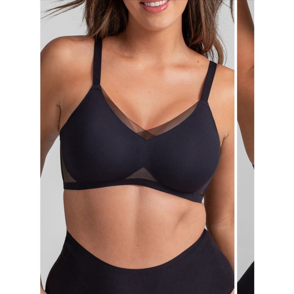 Honeylove Liftwear CrossOver Bra Extra Large 38 D/DD Black Wireless